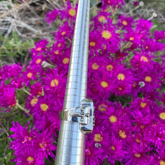 Alan K Cross on Red Stingray with Swords 🗡 on Sides Sterling Silver Ring - Picture 10 of 12